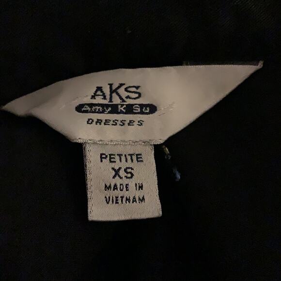 AKS Amy K Su embroidery Palm Trees Black Shirt XSP - Picture 5 of 11